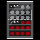 Двухзонный винный шкаф