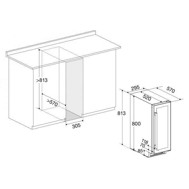 Винный шкаф Temptech Oslo OBIU30DW