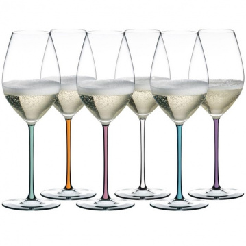 6 бокалов для шампанского RIEDEL Fatto A Mano Gift Set Champagne Wine Glass 445 мл (арт. 7900/28-22)