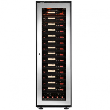 Встраиваемый винный шкаф EuroCave Inspiration L (14 черных полок, дверь с серебристой рамой)