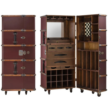 Мобильный барный шкаф DOVINI Mobile Bar Cabinet XL Burgundy (арт. DOV800001)