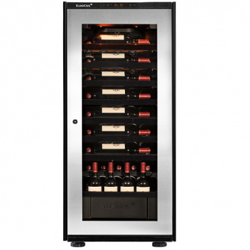 Встраиваемый винный шкаф EuroCave Inspiration M (9 черных полок, дверь с серебристой рамой)